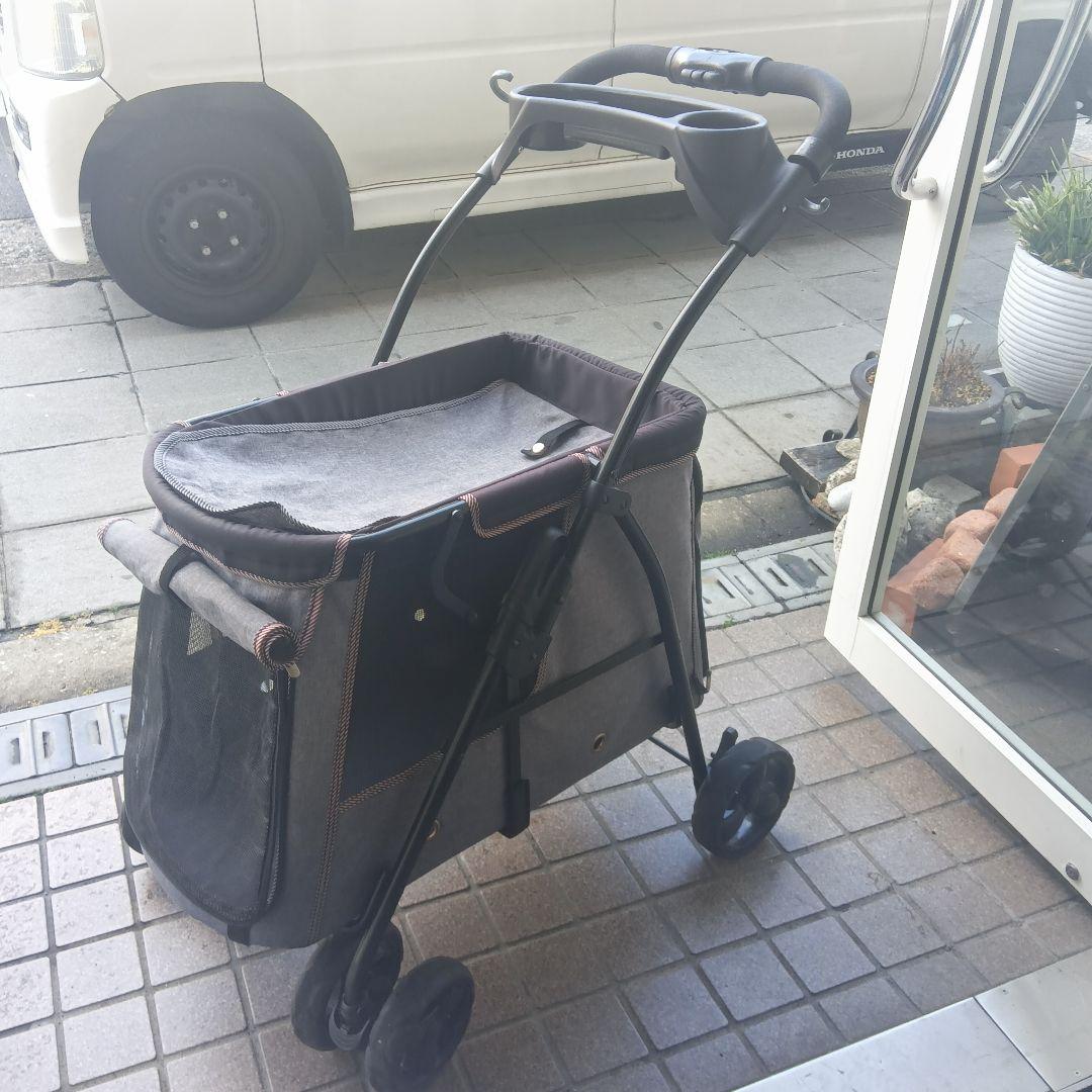 ペットカート　 GEX　 ライトグレーペットバギー 小型犬　 中型犬　 多頭飼い