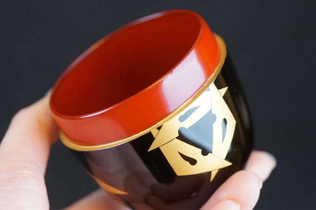 出口順慶 鱗鶴 蒔絵 中棗 共箱 茶道具