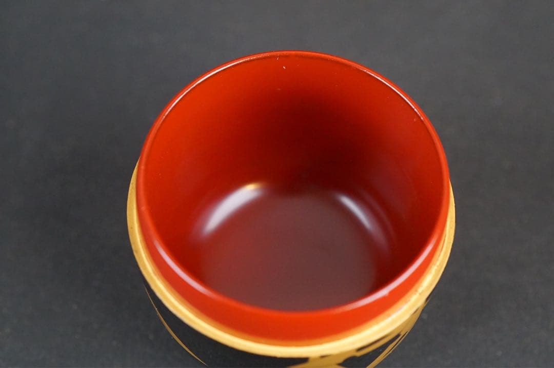 出口順慶 鱗鶴 蒔絵 中棗 共箱 茶道具