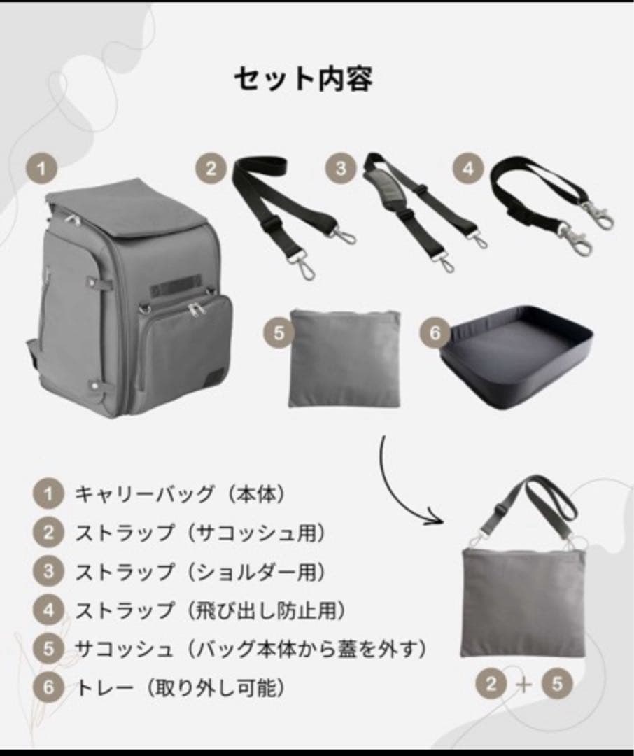 【送料込み/美品】3WAYペットキャリーバッグ ベージュ