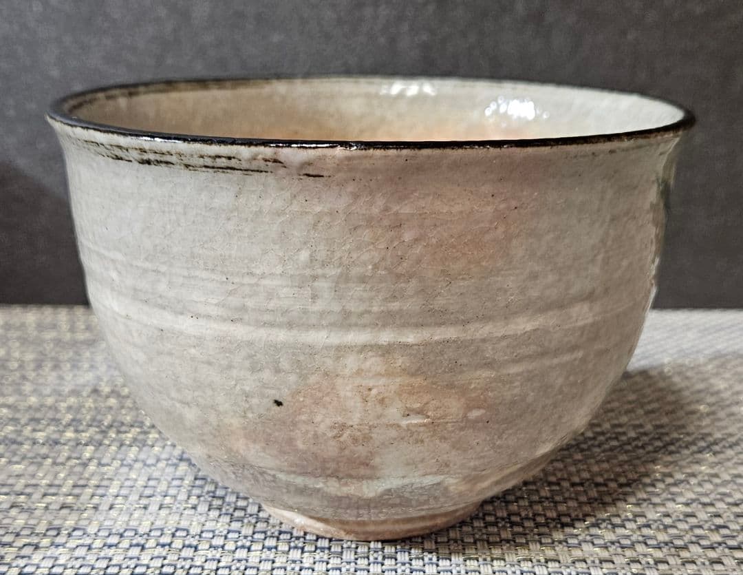 京焼　平安 浅見与し三 造　金彩色絵　菖蒲図　茶碗　抹茶茶碗　共箱　茶道具　茶器