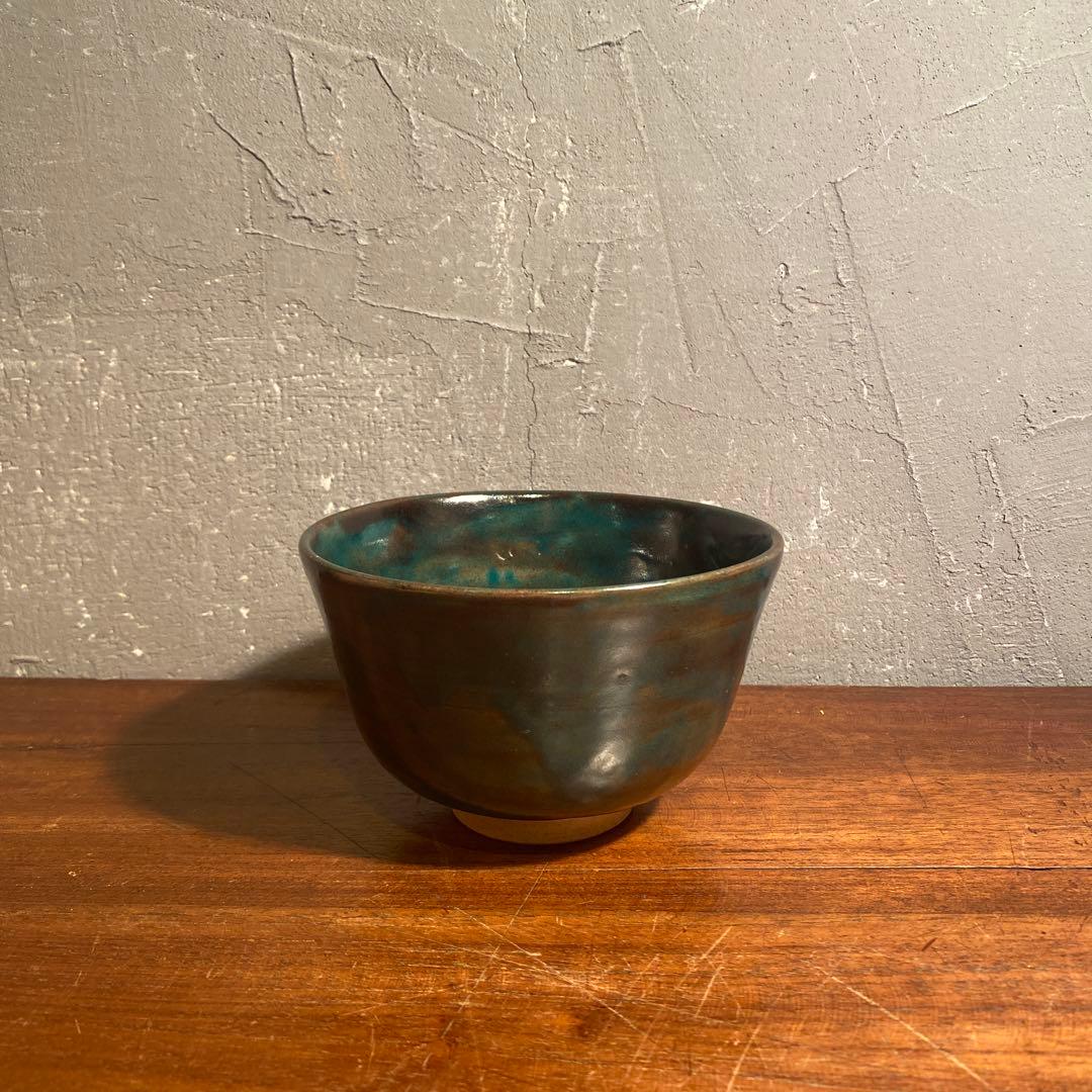 A 九谷焼 松浦慎弥作 抹茶碗 吉田屋 椿 共箱 コレクション 骨董品