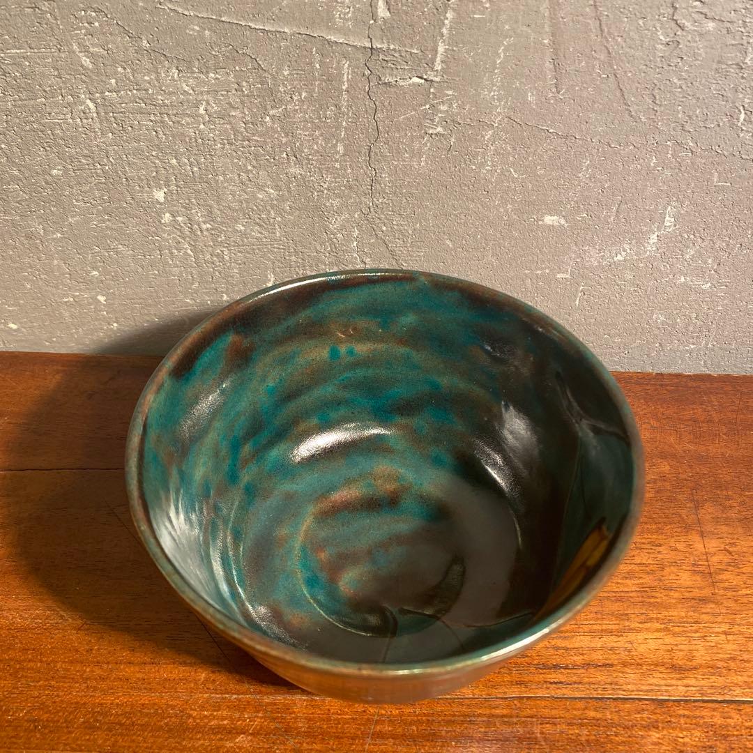 A 九谷焼 松浦慎弥作 抹茶碗 吉田屋 椿 共箱 コレクション 骨董品