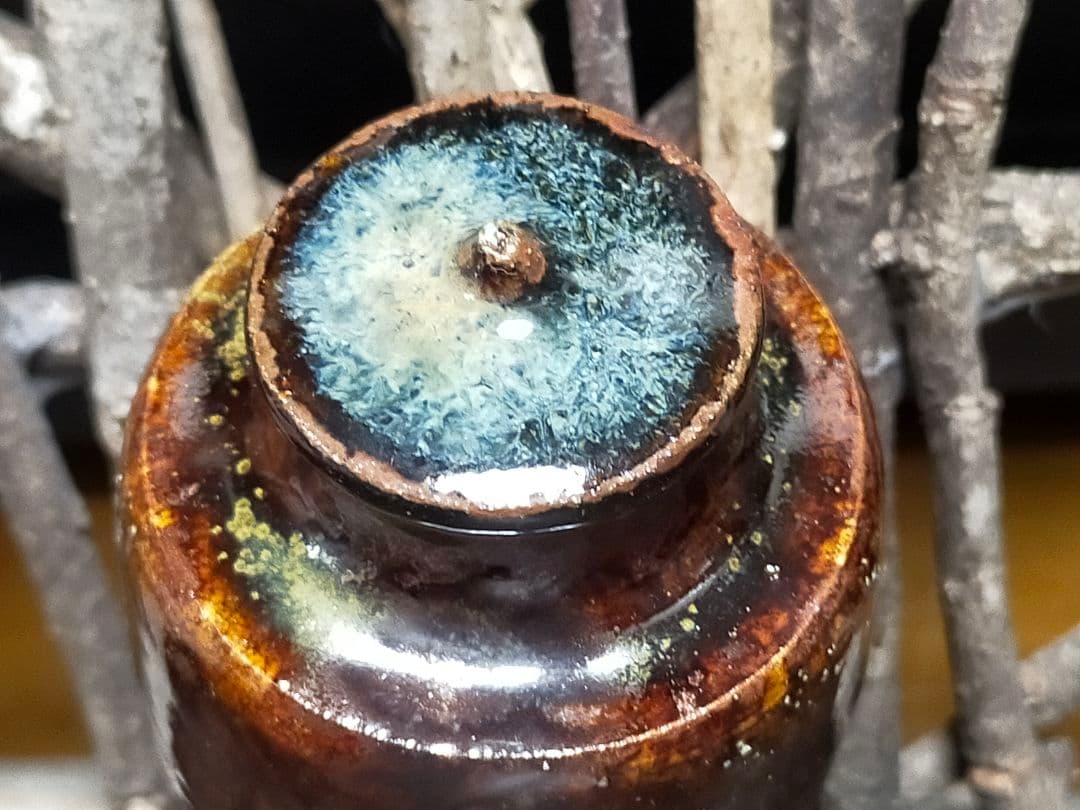 ♥茶入　天目釉　茶入れ　茶道具　骨董　古玩