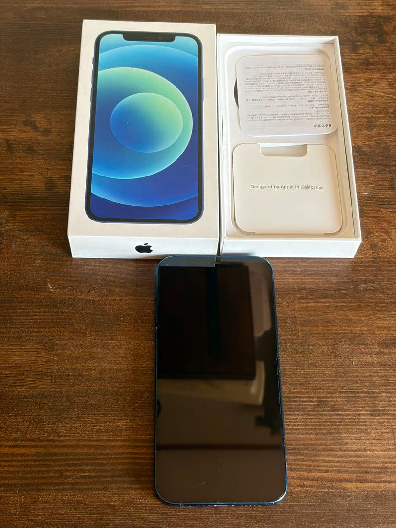 iPhone12 SIMフリー 128G 動作品 背面割れ ブルー