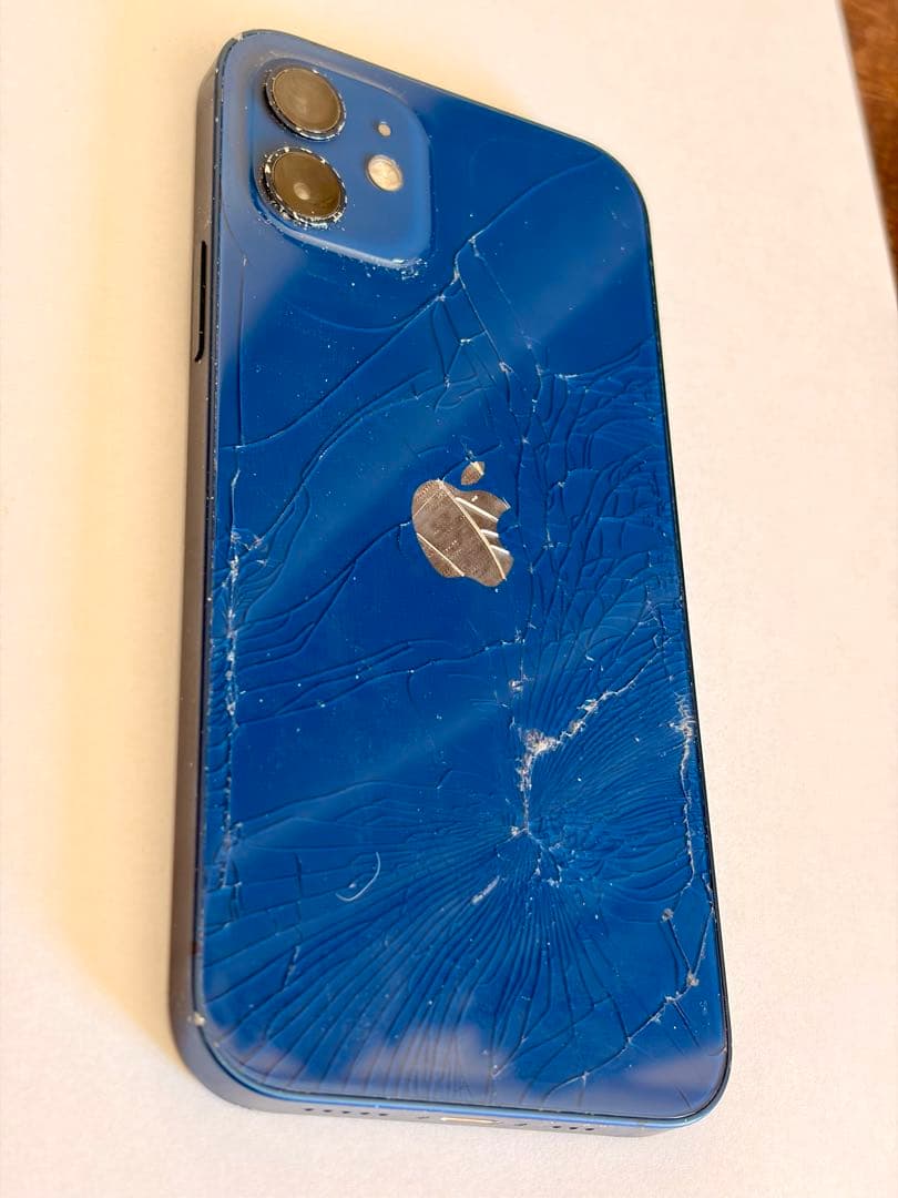 iPhone12 SIMフリー 128G 動作品 背面割れ ブルー