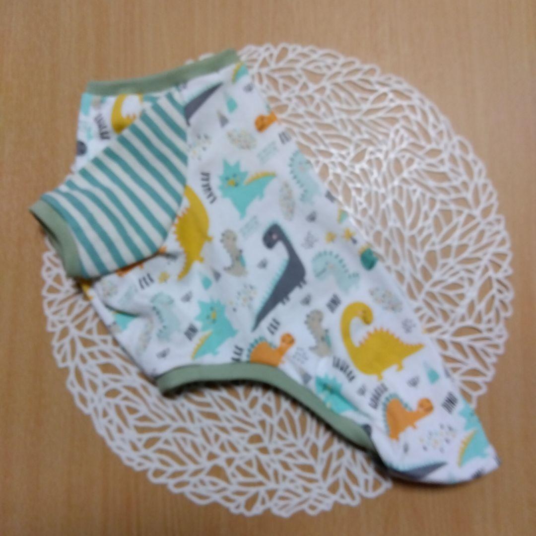 犬服　ハンドメイド　ラグランタンクトップグリーン