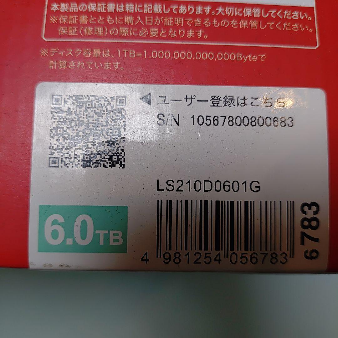 BUFFALO 　LS210D0601G 　6.0TB　新品　HDD