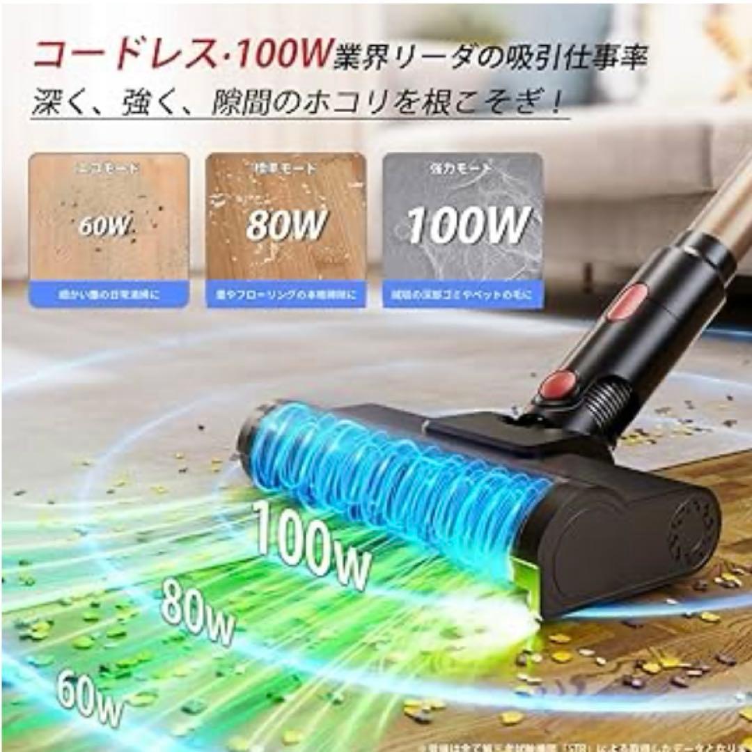 コードレス掃除機 自走式 軽量 静音 LED 70分稼働 強力吸引 家庭用