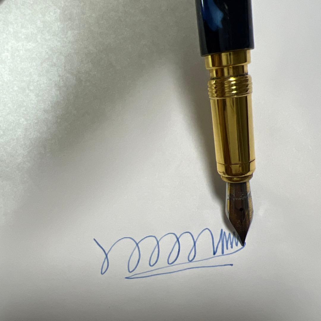 [美品] Montegrappa モンテグラッパ 万年筆 ダークブルー