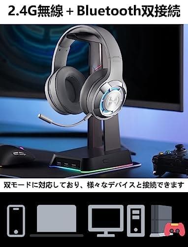 Edifier G30S ゲーミングヘッドセット 15ms超低遅延 ワイヤレス