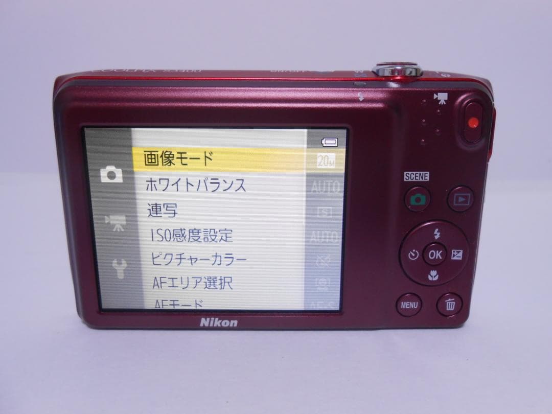 【極美品・返品保証】　ニコン　Nikon COOLPIX S3400 レッド