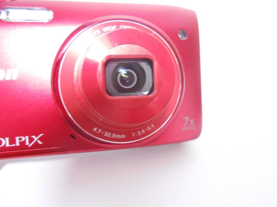 【極美品・返品保証】　ニコン　Nikon COOLPIX S3400 レッド