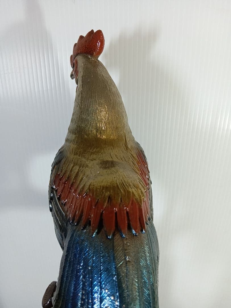 長尾鶏 金属 オブジェ 全高約65cm インテリア 置物