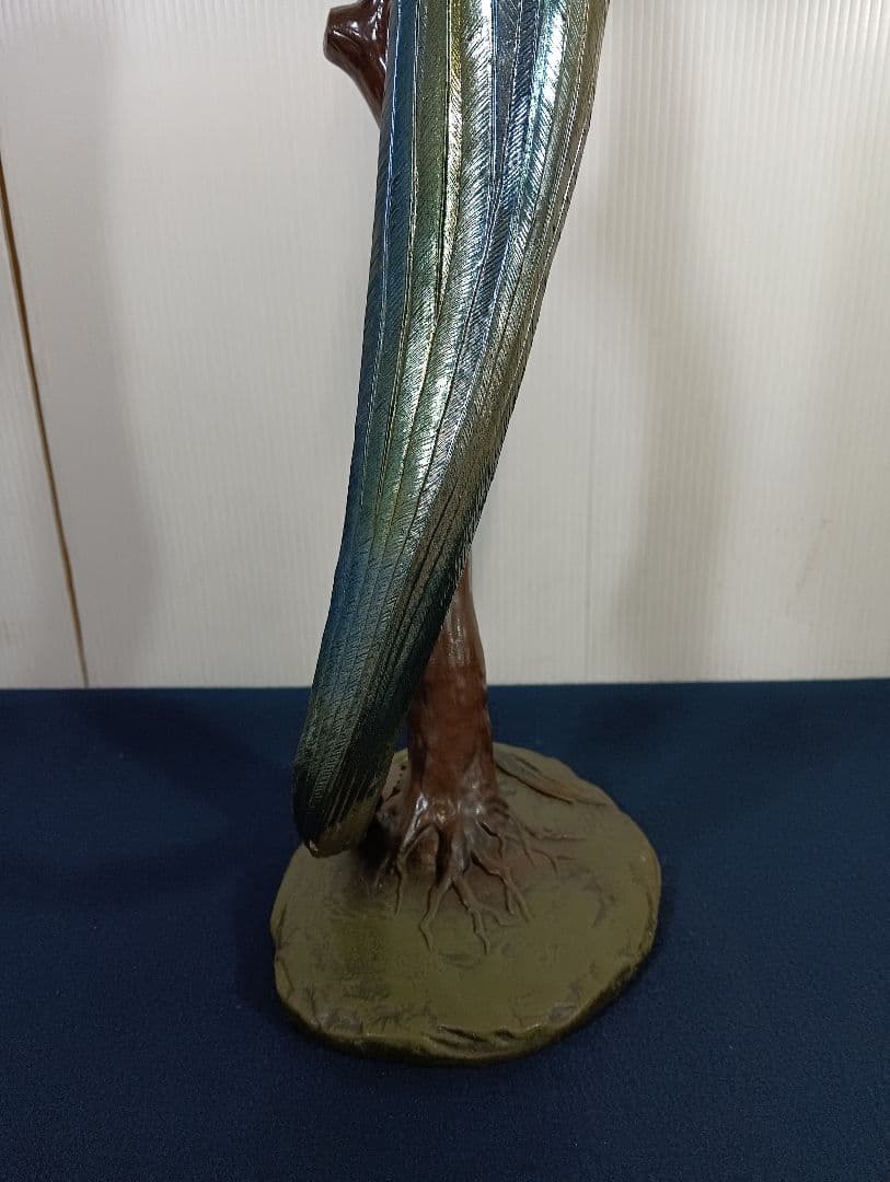 長尾鶏 金属 オブジェ 全高約65cm インテリア 置物