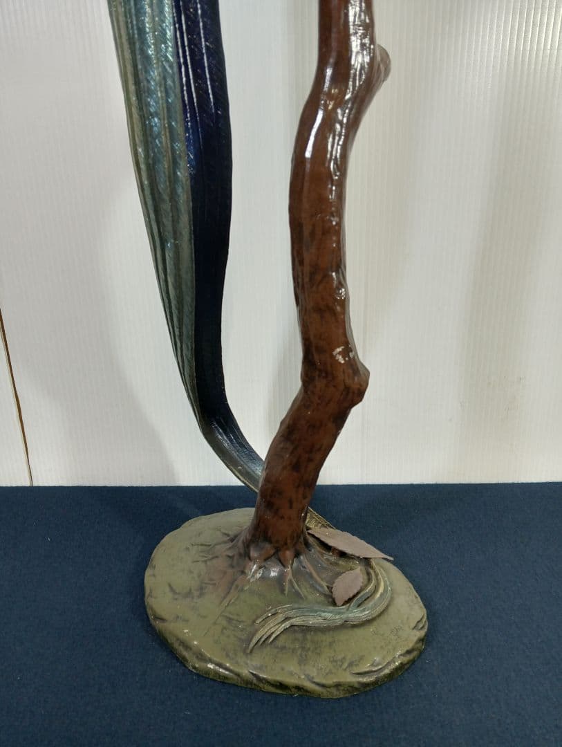 長尾鶏 金属 オブジェ 全高約65cm インテリア 置物