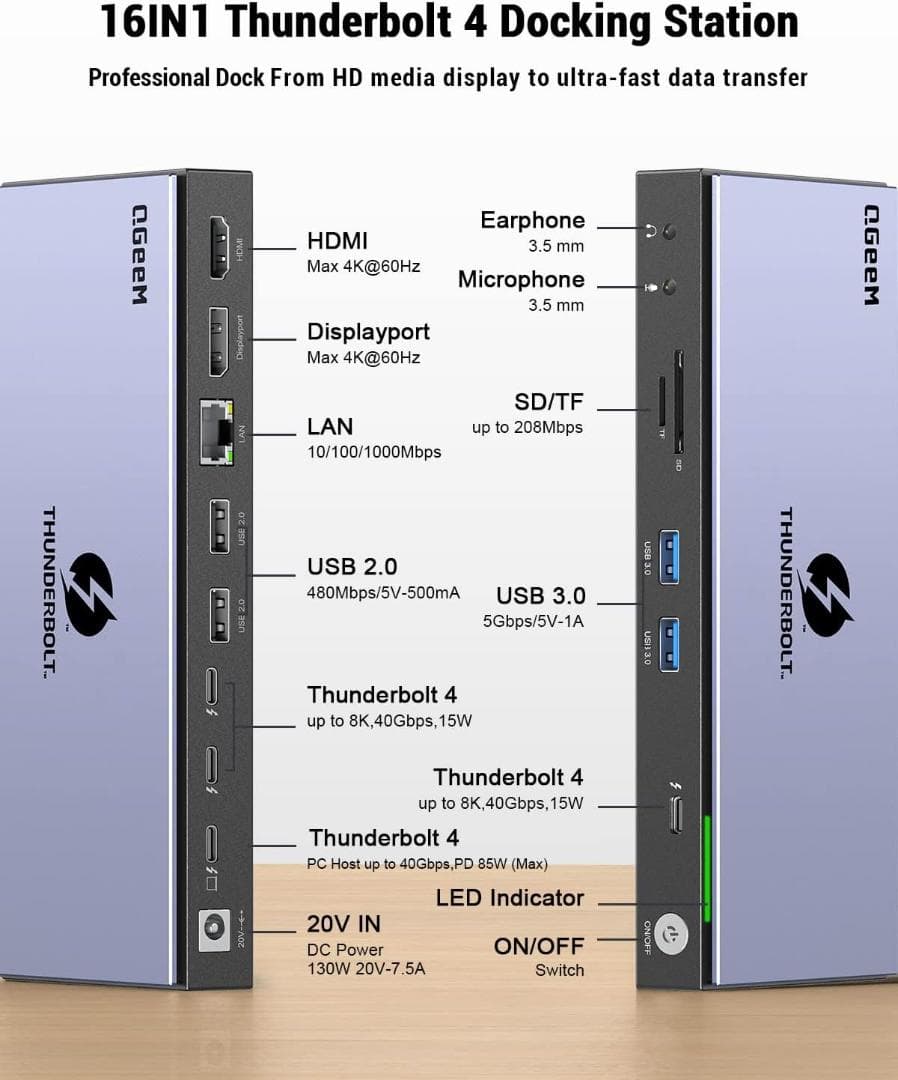 Thunderbolt4 Docking Station ドッキングステーション