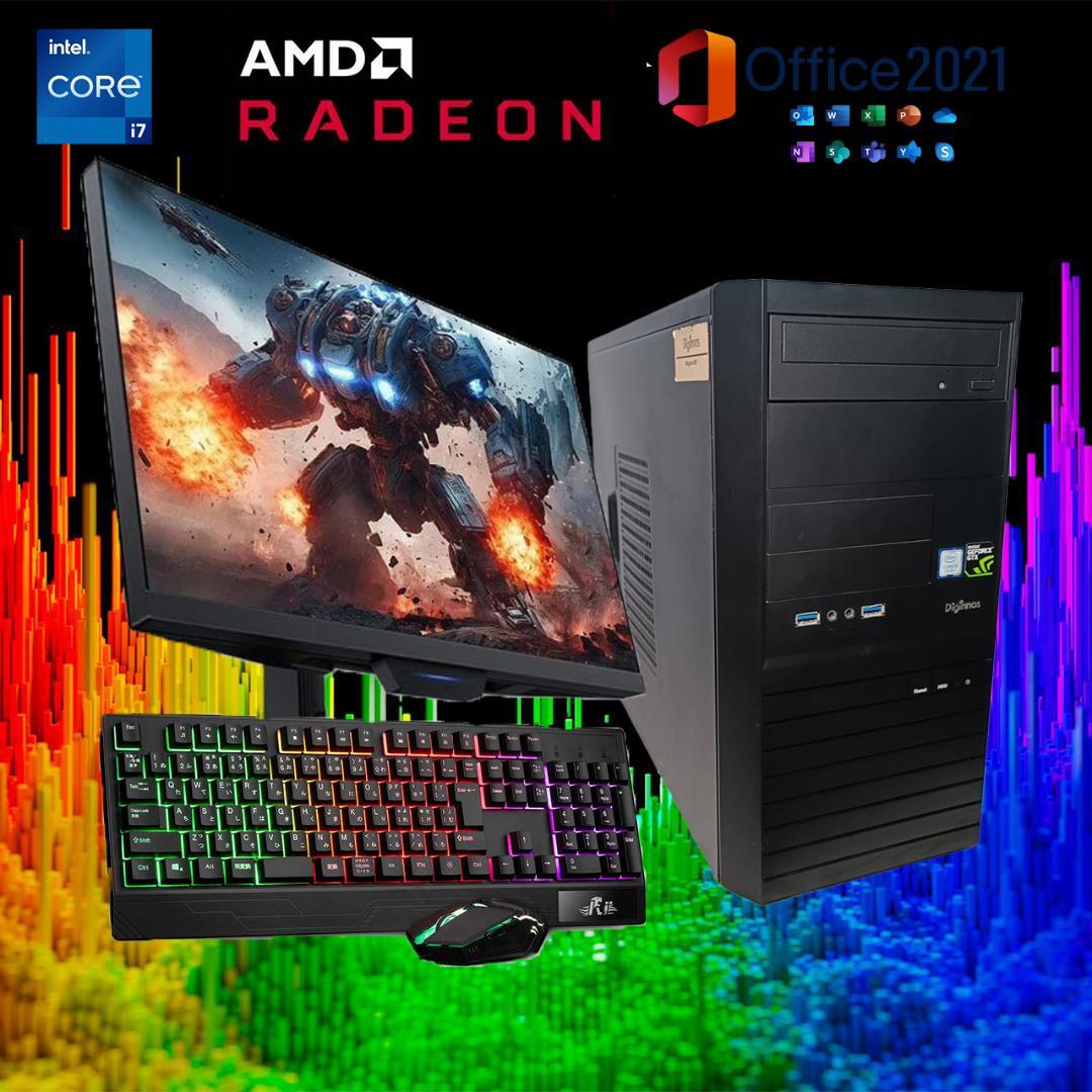 【激安ゲーミングPCフルセット】i7 AMDグラボ MS Office ドスパラ