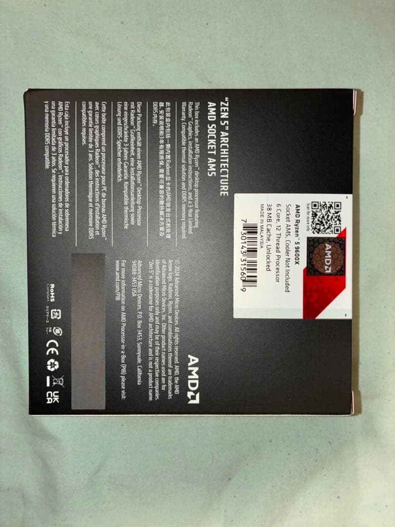 AMD Ryzen 5 9600x 新品未開封