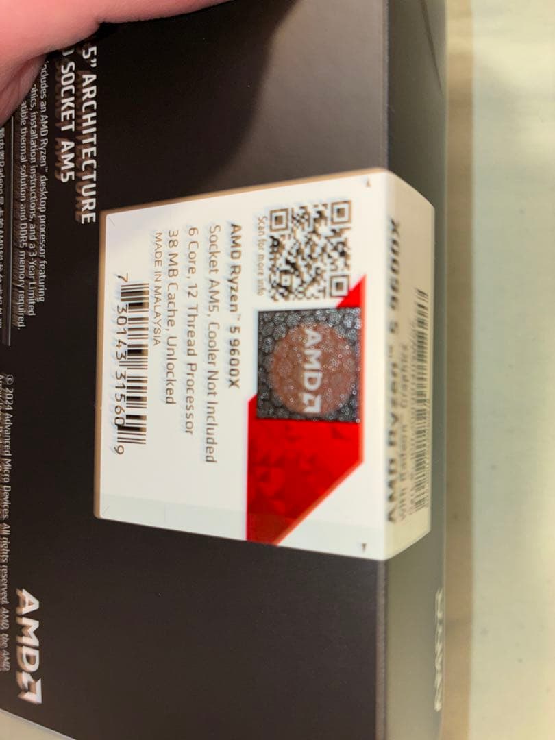 AMD Ryzen 5 9600x 新品未開封