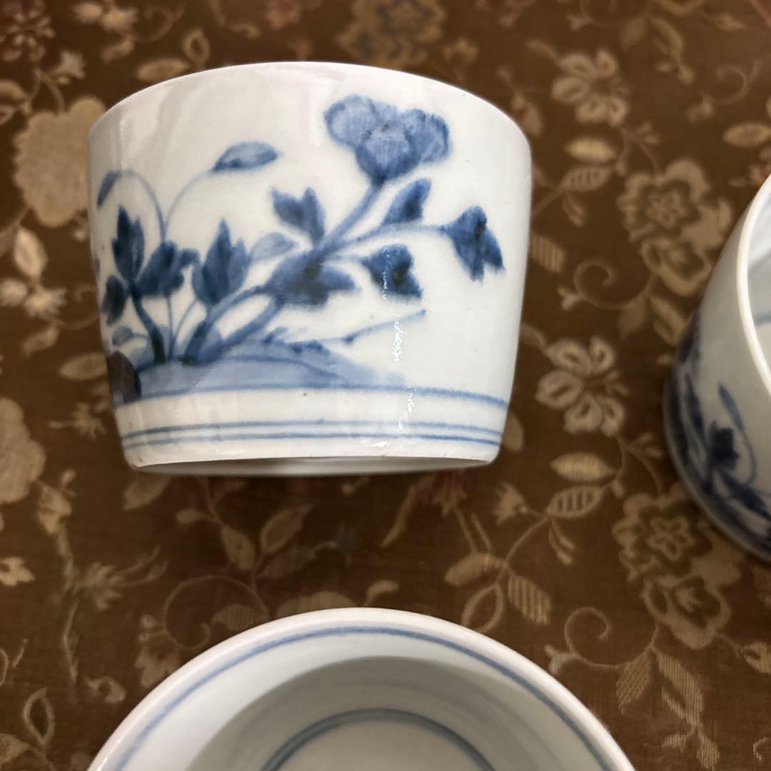 江戸時代古染め付け蕎麦猪口　 　5客