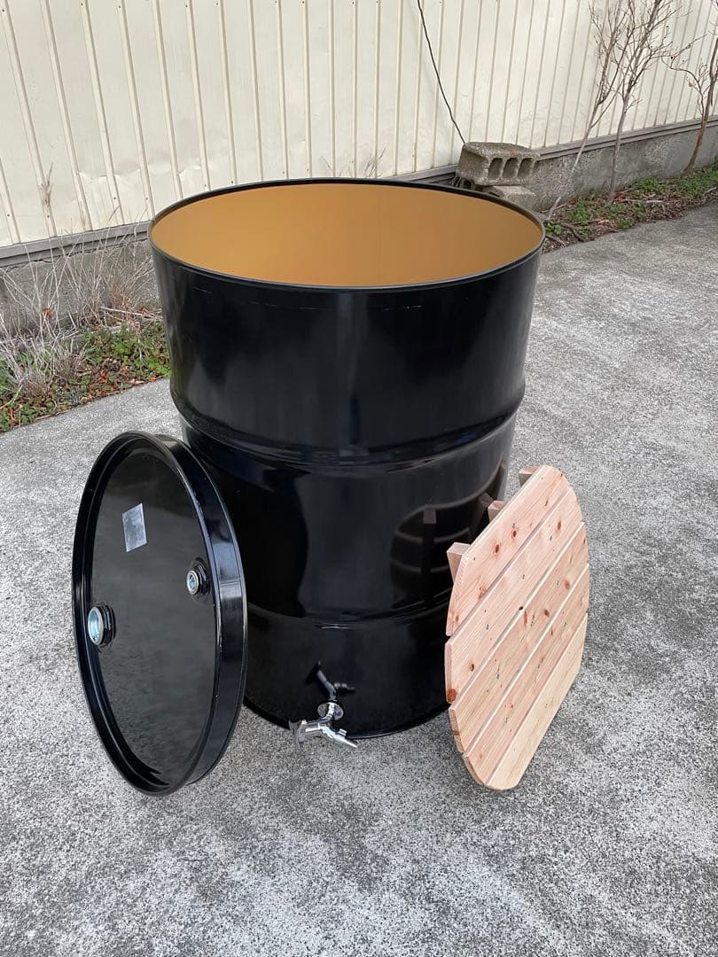 七福神 ドラム缶風呂 排水蛇口とすのこ付き 2個 3分の2サイズ