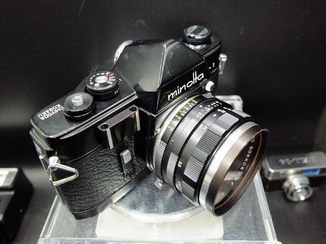 ミノルタSR-1前期型ブラック／ロッコールPF55mmF2付【実写確認済整備品】