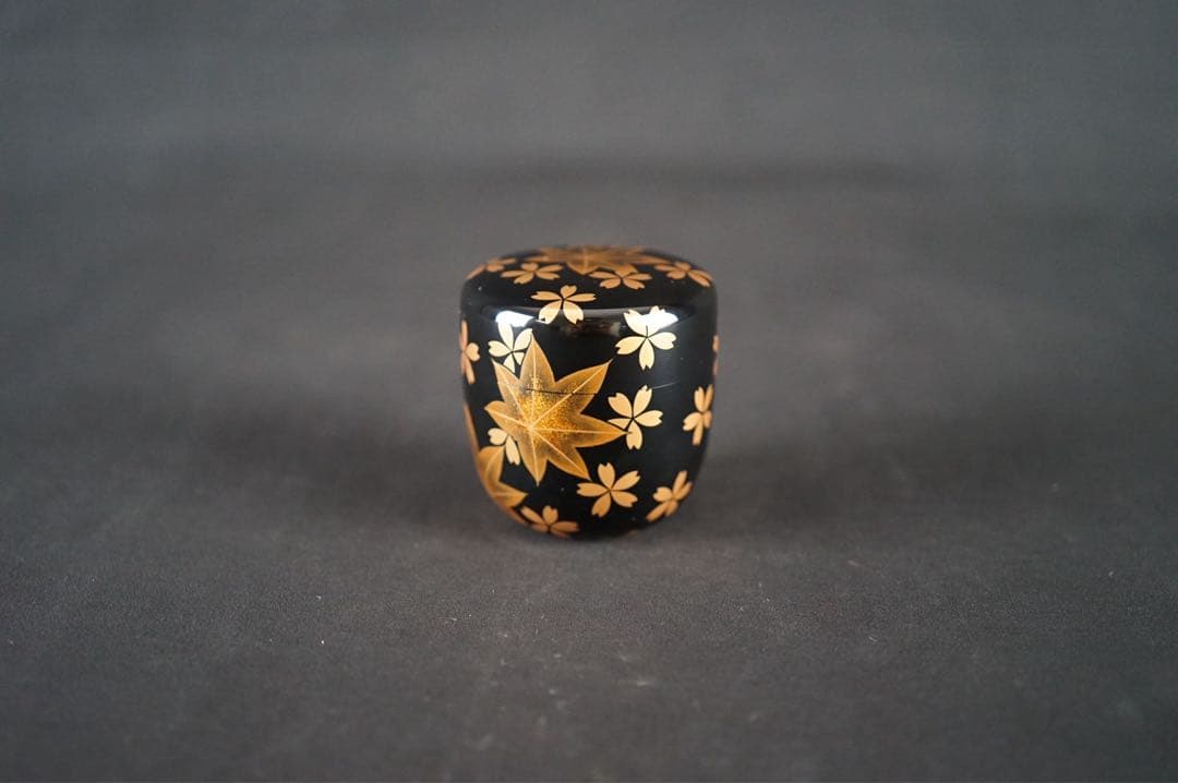 平野五郎 (桂山) 春秋蒔絵 中棗 共箱 茶道具