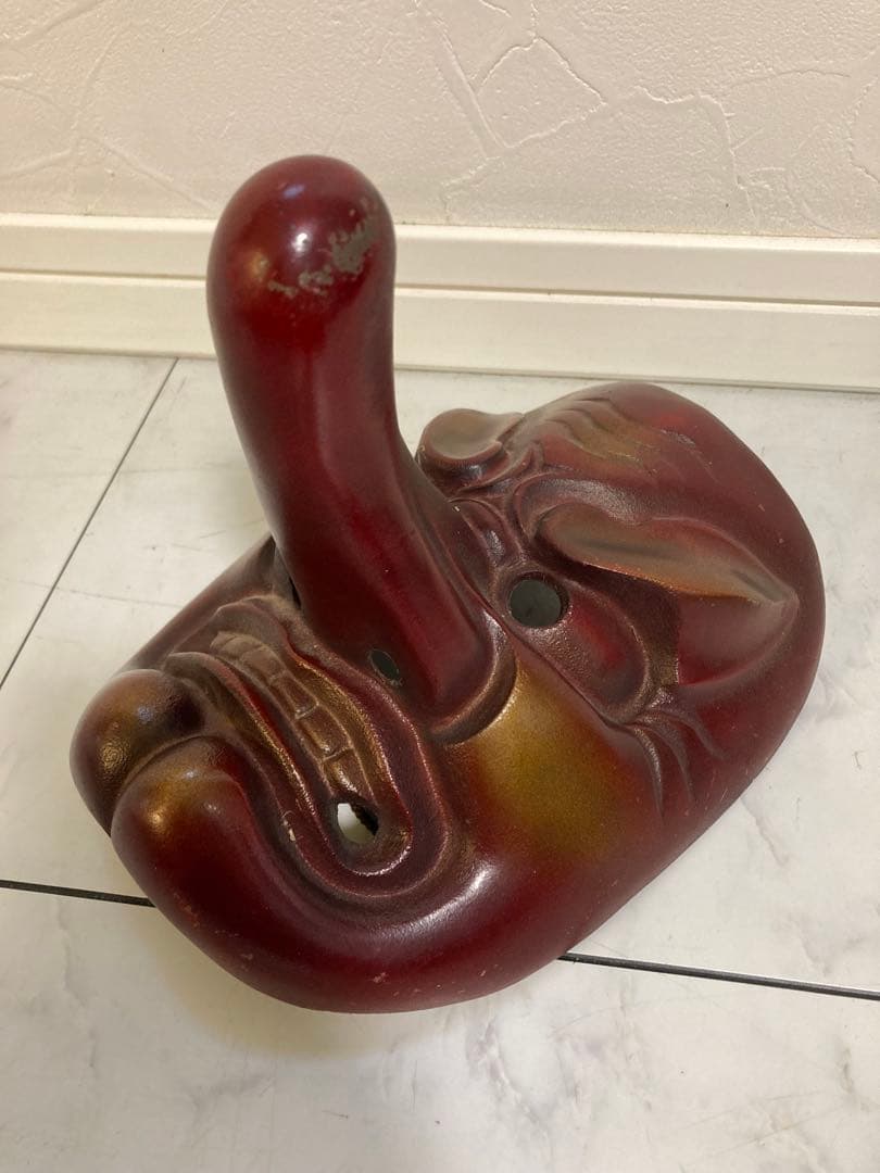 鉄製　お面　能面　天狗　魔除け開運　工芸品　アンティーク