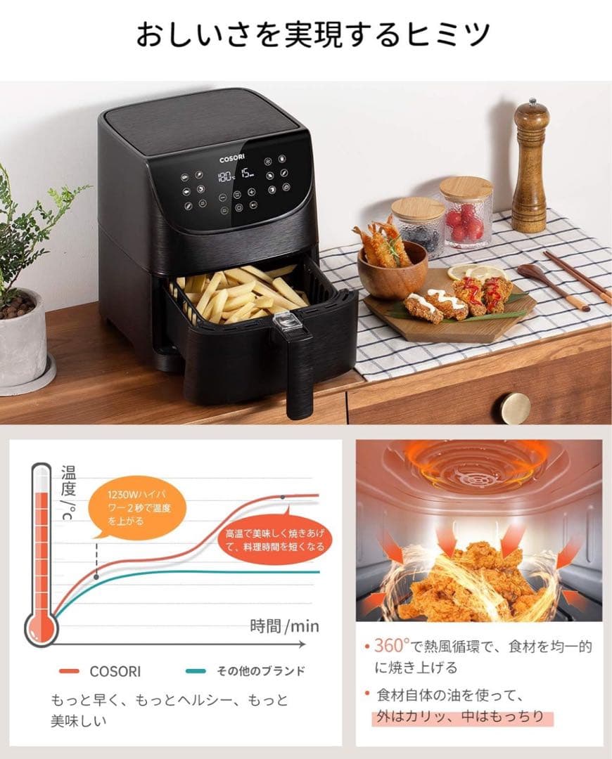 COSORI コソリ　プレミアム3.5リットル エアフライヤー