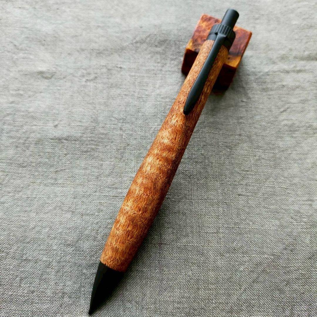 金糸楠木　ハンドメイド　木軸シャープペン　0.5mm　天然木　ブラック