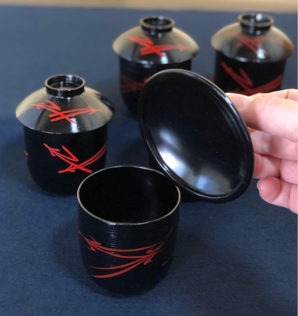 《R》松葉絵 箸洗5客 平安 光阿弥造 木製漆器 共箱　260316A2