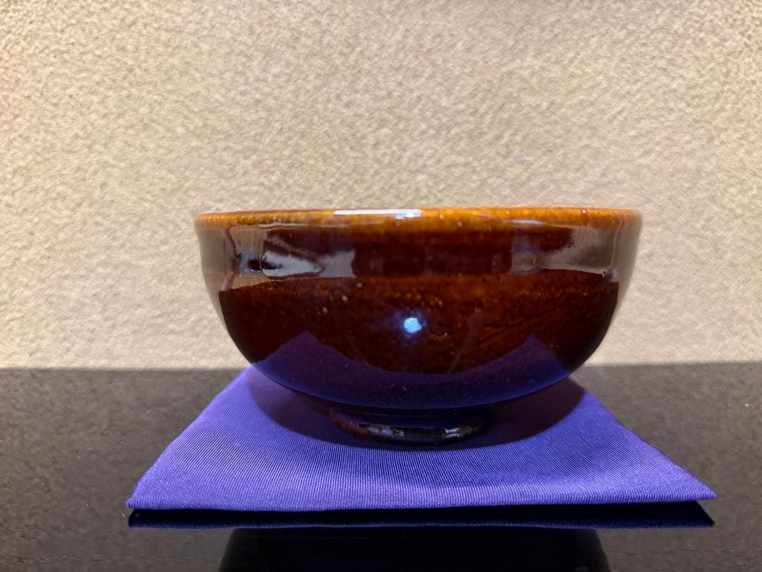 十一代大樋長左衛門（年雄）　飴釉茶碗　共箱