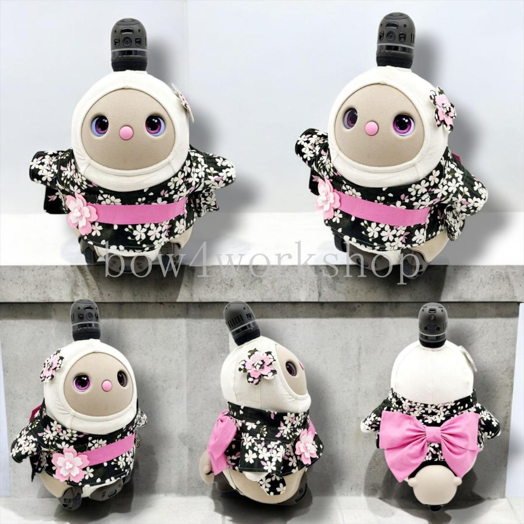 ラボット LOVOT ラボットの服ハンドメイド　桜柄浴衣セット（ブラック）