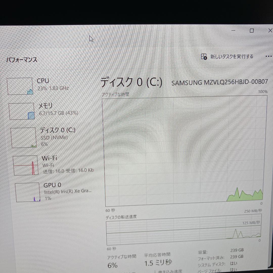 使用262時間 VAIO Pro PG 12世代i5 /16/ NVMe256