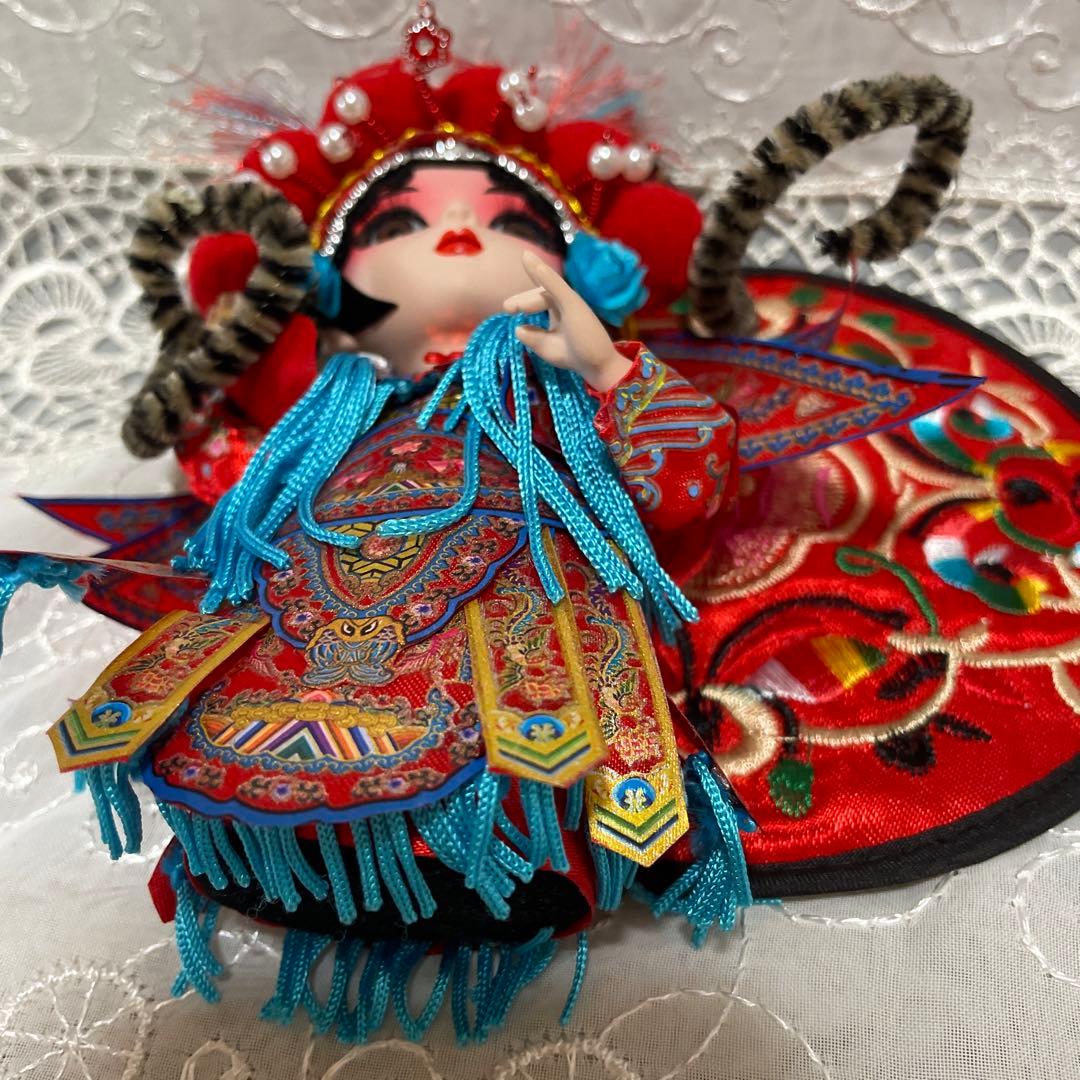 中国　伝統工芸品　京劇絹人　フィギュア　インテリア