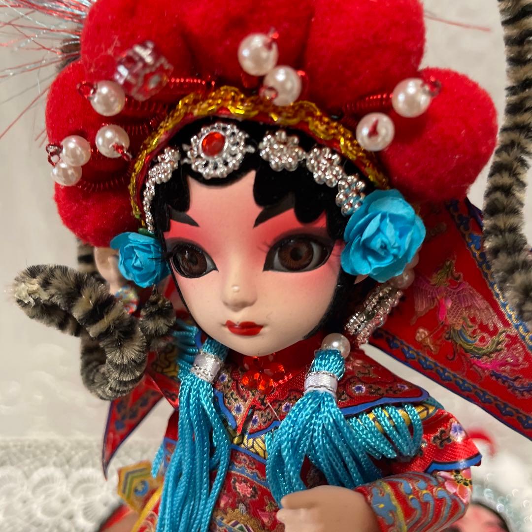 中国　伝統工芸品　京劇絹人　フィギュア　インテリア