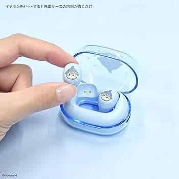 未使用　新品　未開封　公式mofusand ワイヤレスイヤホン サメにゃん　水色
