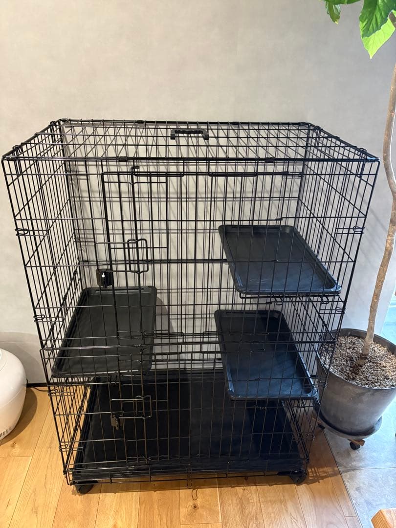 Amazonベーシック 猫ケージ キャットケージ 3段 91L×57W×129H