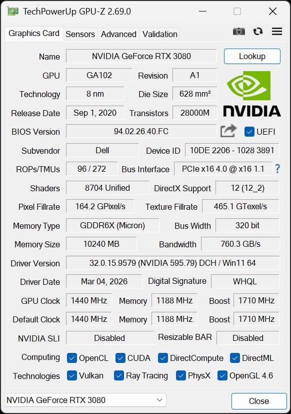 RTX3080 10GB 動作確認済み FF15高品質2K快適 高性能