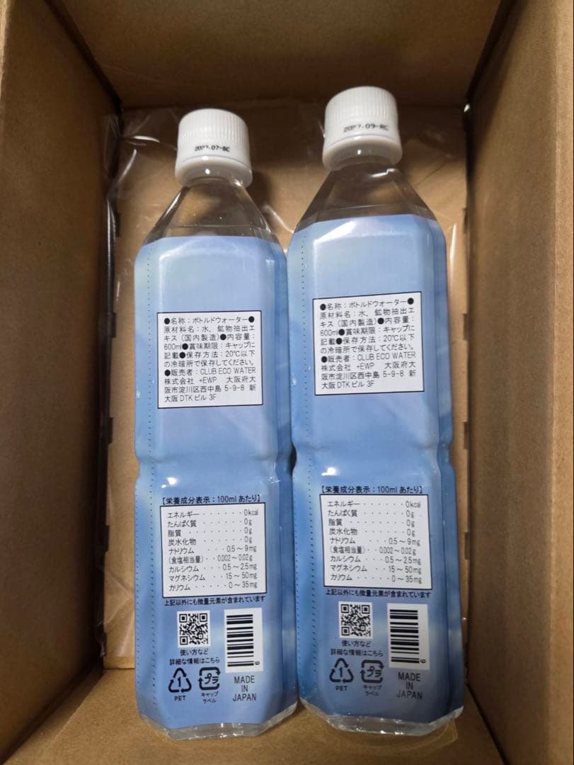 エコウォーター　ライフエッセンス ミネラルウォーター 600ml 2本セット