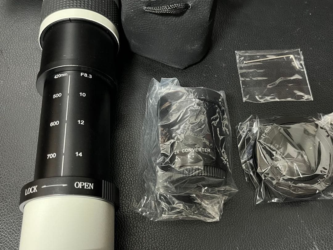 最安値‼️新品‼️CANON用　超望遠レンズ　eos kiss対応コンバーター付‼️