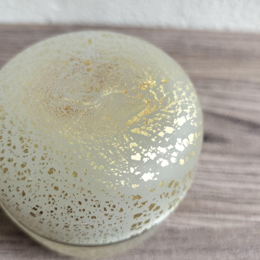 極美品✨手吹きガラス 棗 金箔 ガラス　茶道具