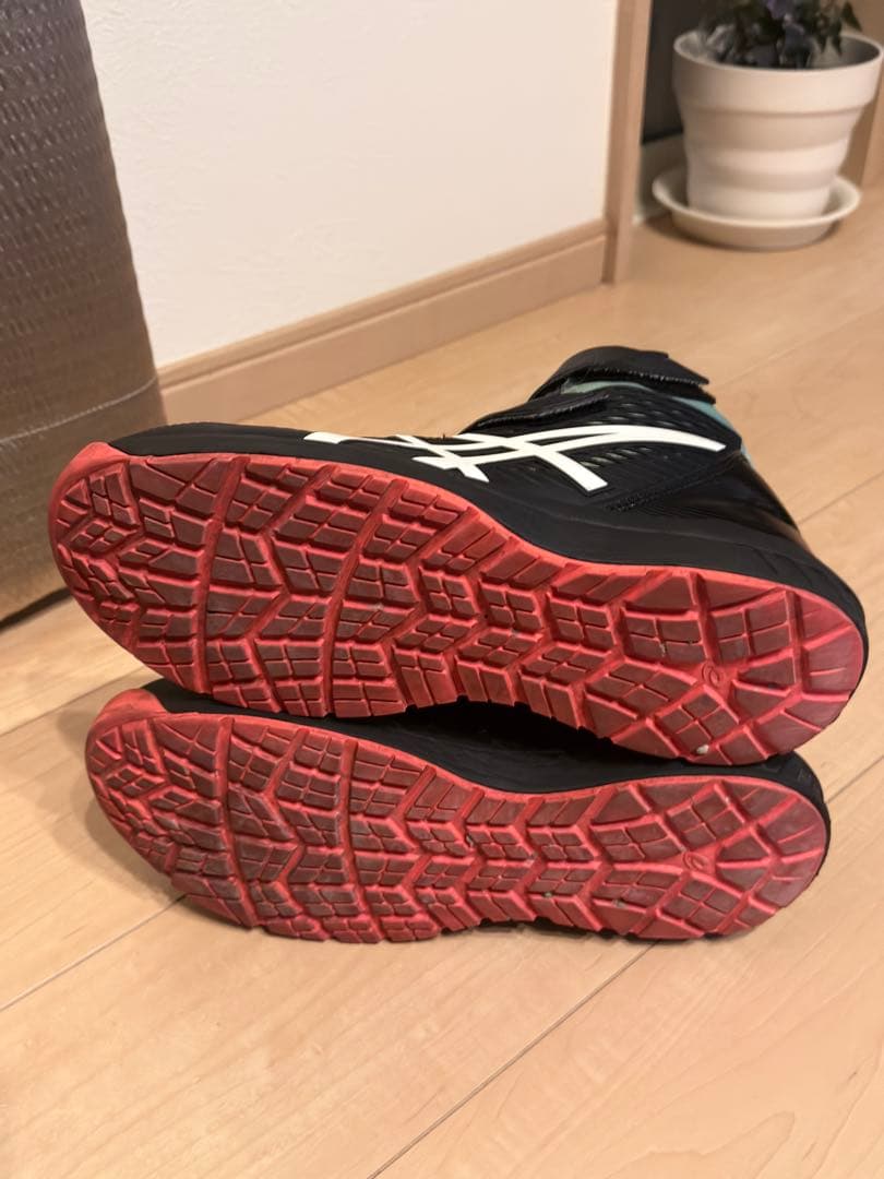 asics ハイカット安全靴 黒/青