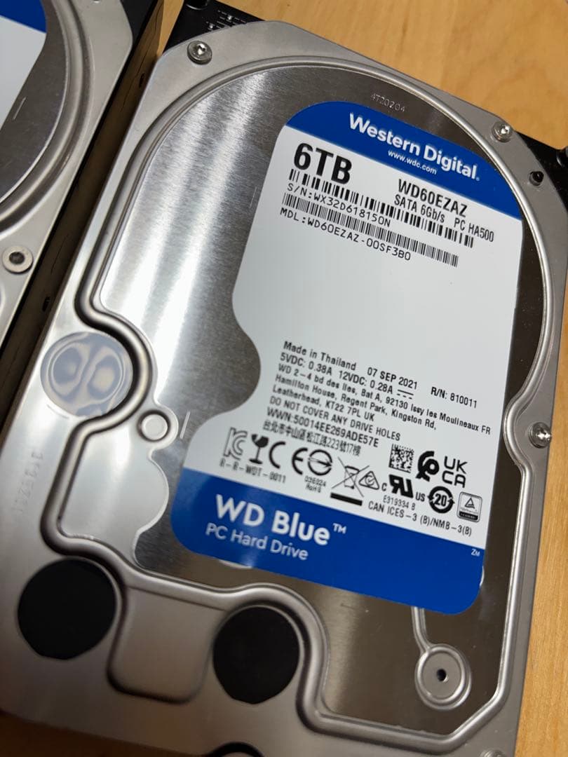 【2つセット】WD Blue 6TB 内蔵型ハードディスクドライブ