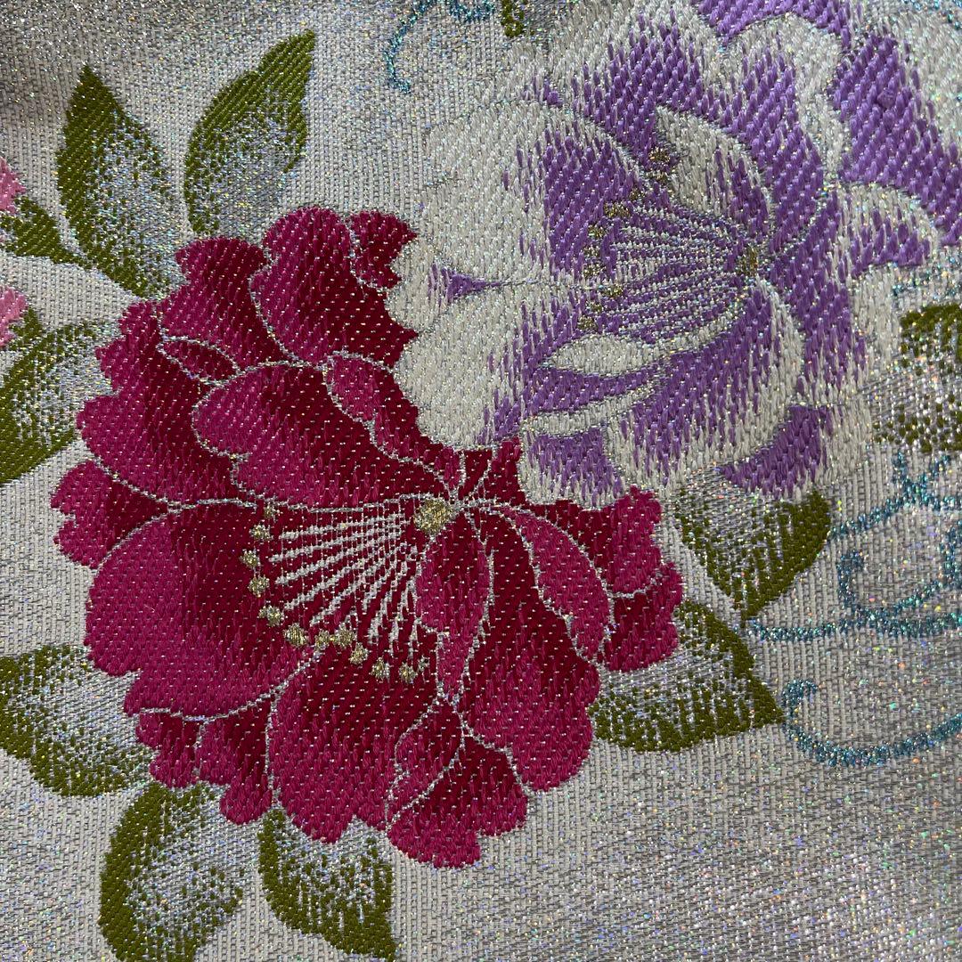 ❷帯リメイクバッグ高級 正絹袋帯︎︎✦︎乱菊︎︎✦︎花✿大size(Dカン・底板付き)