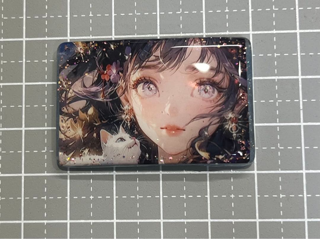 感謝価格(ㅅ´꒳` )白猫と少女 レジンヘアゴム
