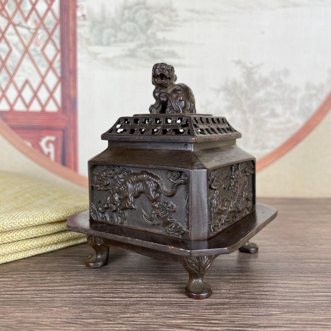 銅製 四神獣三体炉 香炉 香道具 装飾品 工芸品 美術品