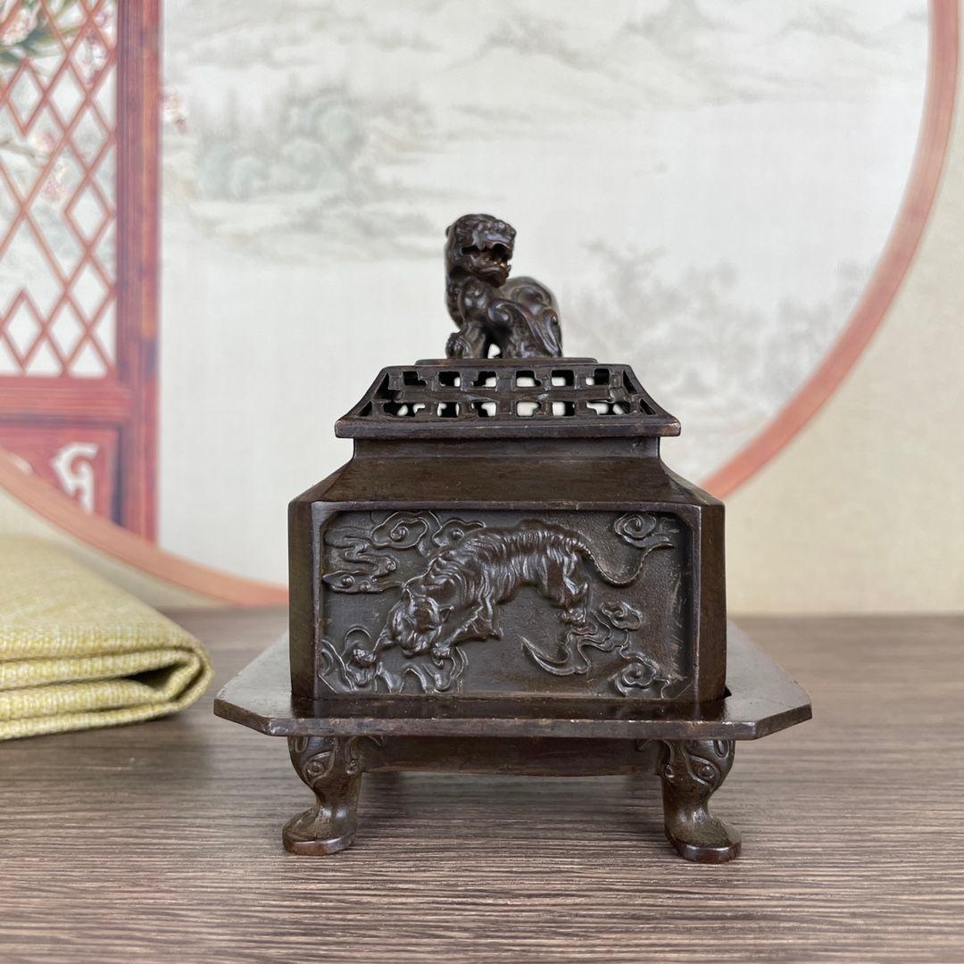 銅製 四神獣三体炉 香炉 香道具 装飾品 工芸品 美術品