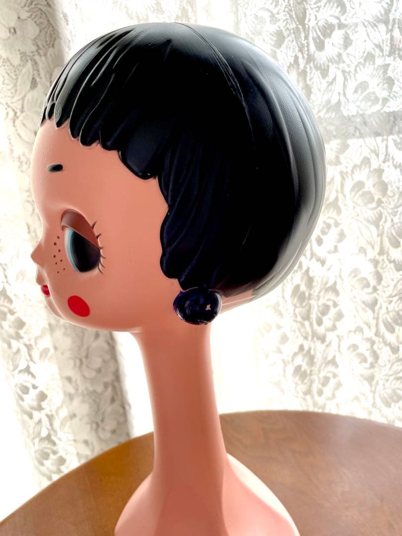 レトロ　Twiggy head ツィッギーマネキン 貯金箱